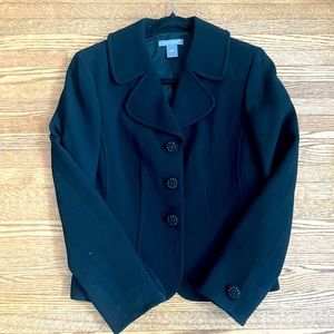 Black Ann Taylor blazer with embellished buttons.